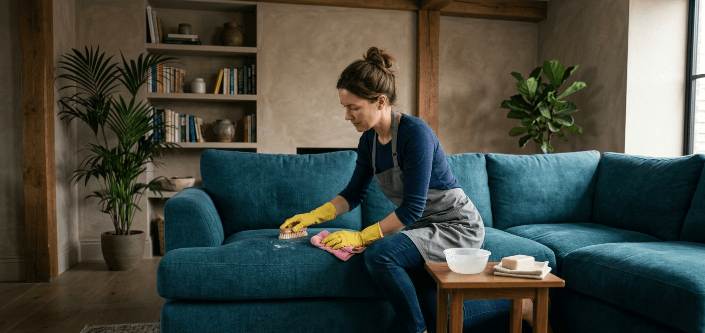 Clean Fabric Sofa at Home